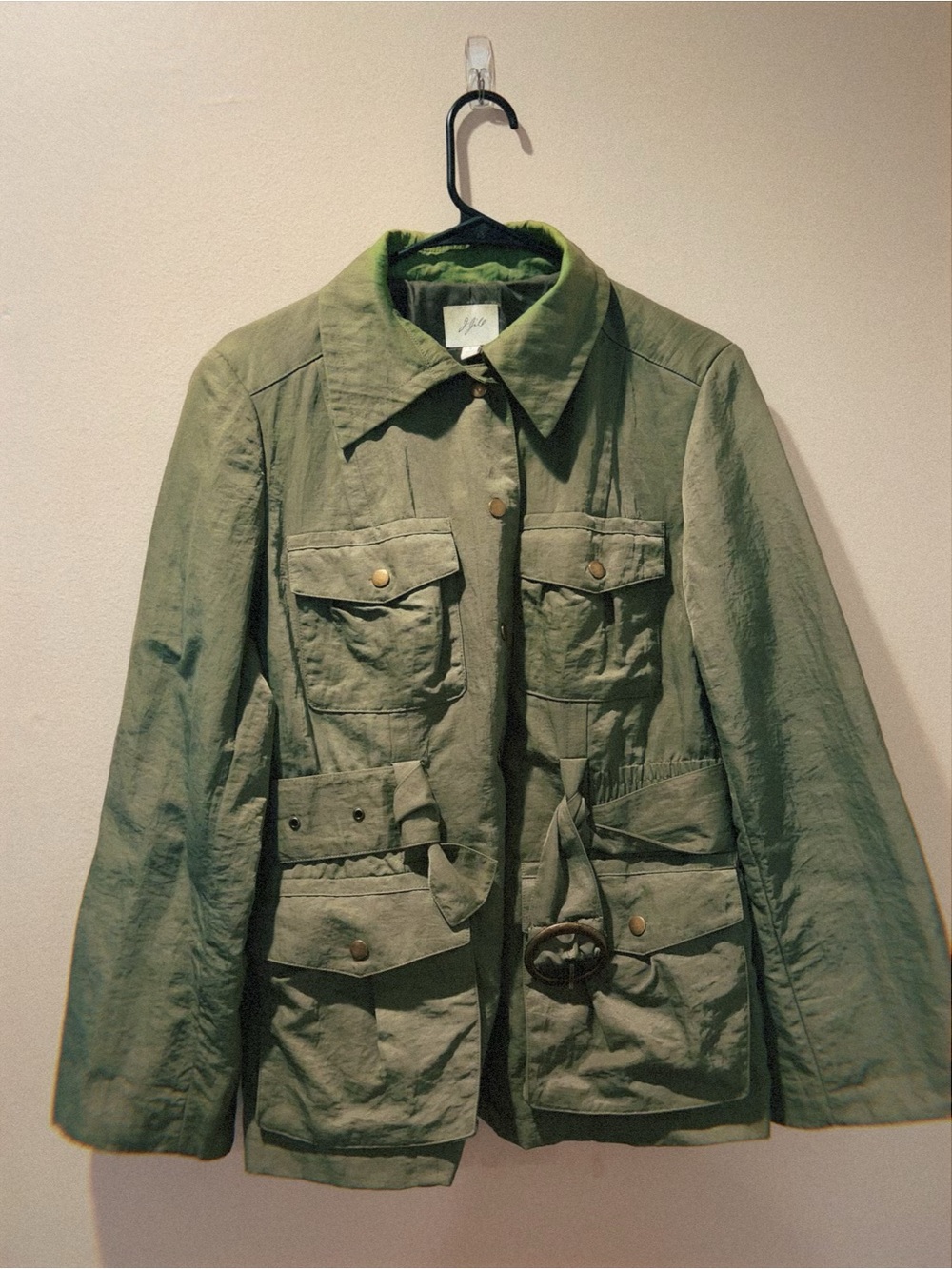 Women’s Olive Utility Jacket with Belt